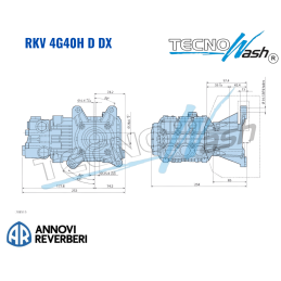 Bomba de Alta Presion RKV 4G40H D  DX T.N/B.B+F (para Motor a Gasolina) Cabeza Cromada Flecha Hueca de Ø1",