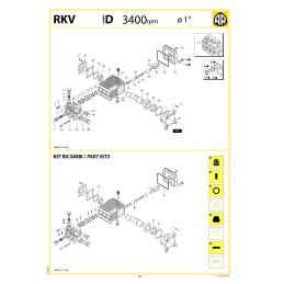 Bomba de Alta Presion RKV 4G40H D  DX T.N/B.B+F (para Motor a Gasolina) Cabeza Cromada Flecha Hueca de Ø1",