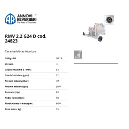 Bomba de Alta Presion RMV 2.2G24 Ø 3/4" +V.T. + EZ4-START