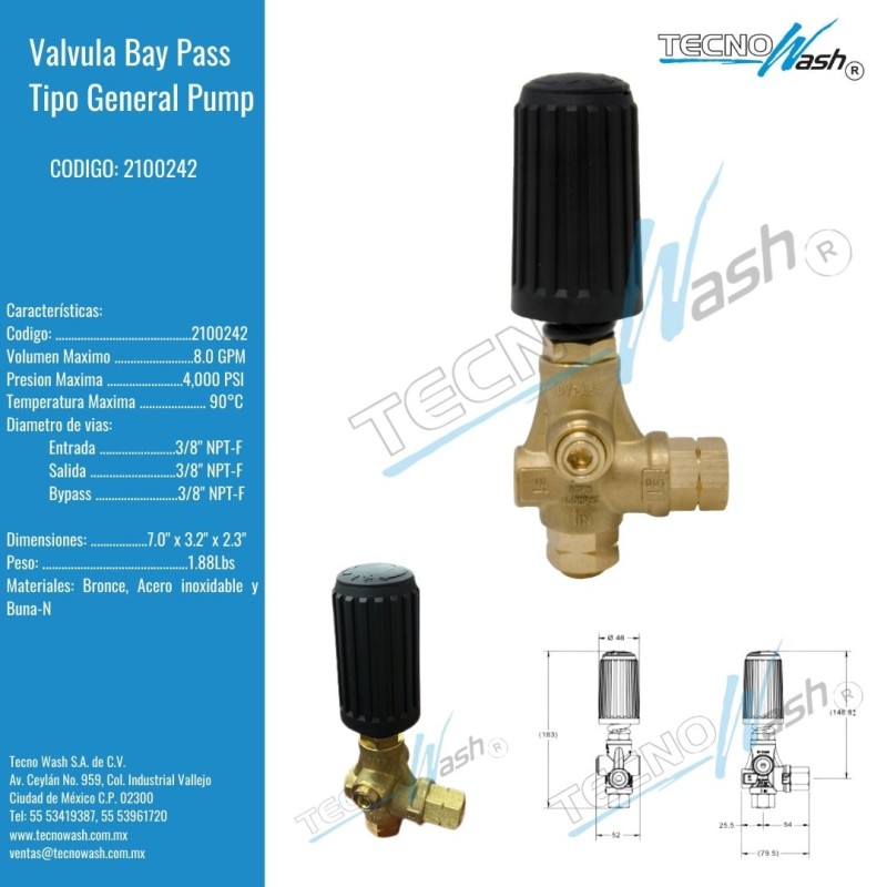 Valvula Bay Pass tipo Inter pump, 4000psi